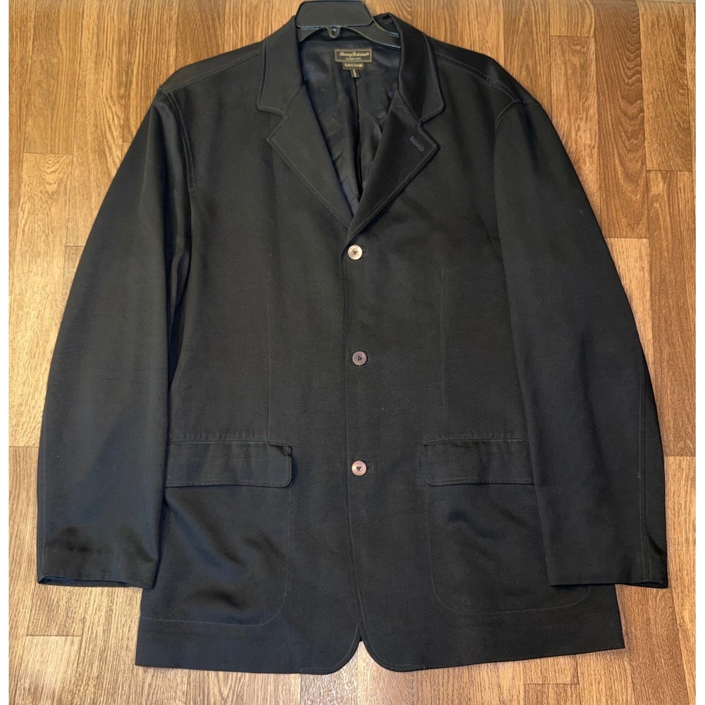 Tommy Bahama Island Soft Mens XL Black 100% Silk 3-Button Blazer Sport Coat